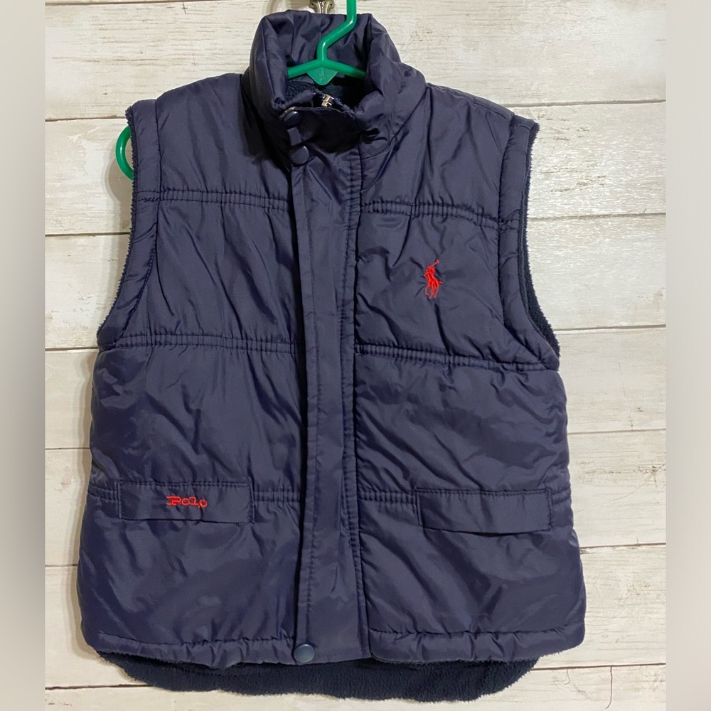 Polo Ralph Lauren Boys Puffer Vest Waistcoat Size 4/5? Navy Blue READ